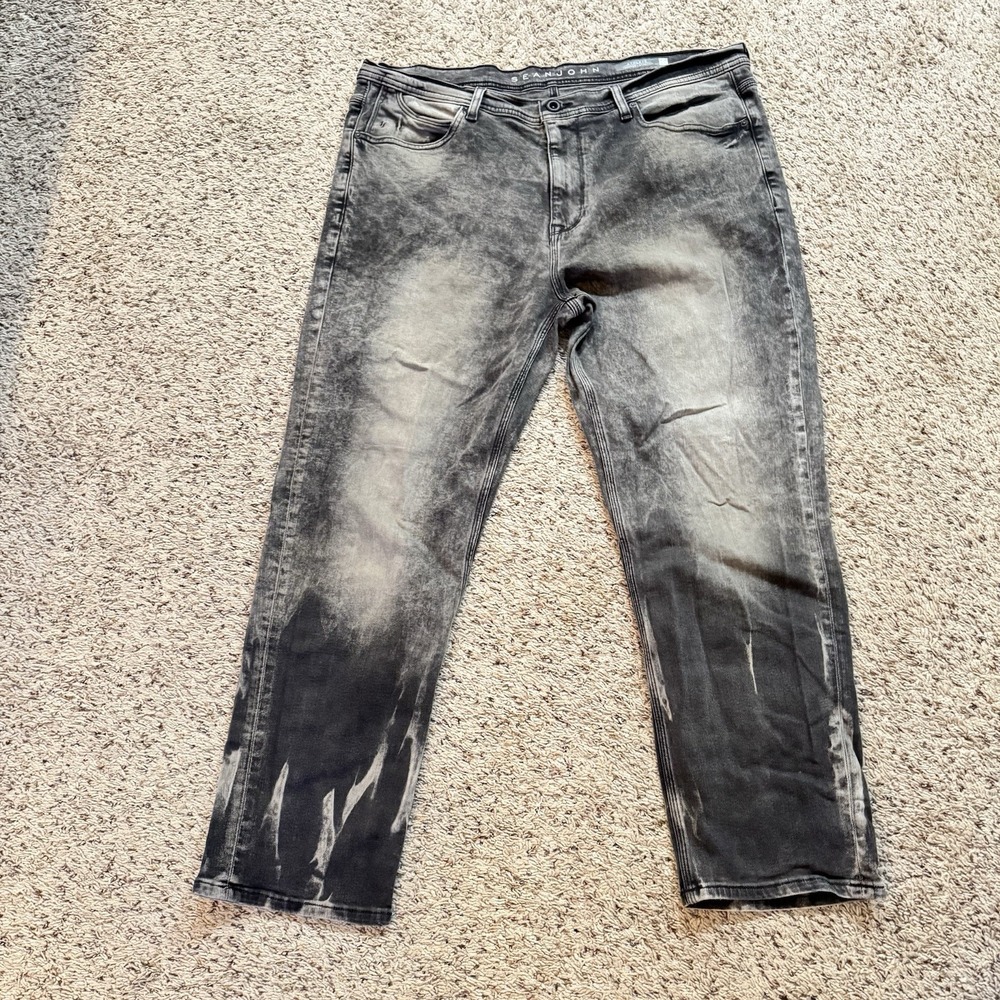 Sean John Jeans Black Denim Athlete Tapered Stretch Dark Wash Street Mens 40x30